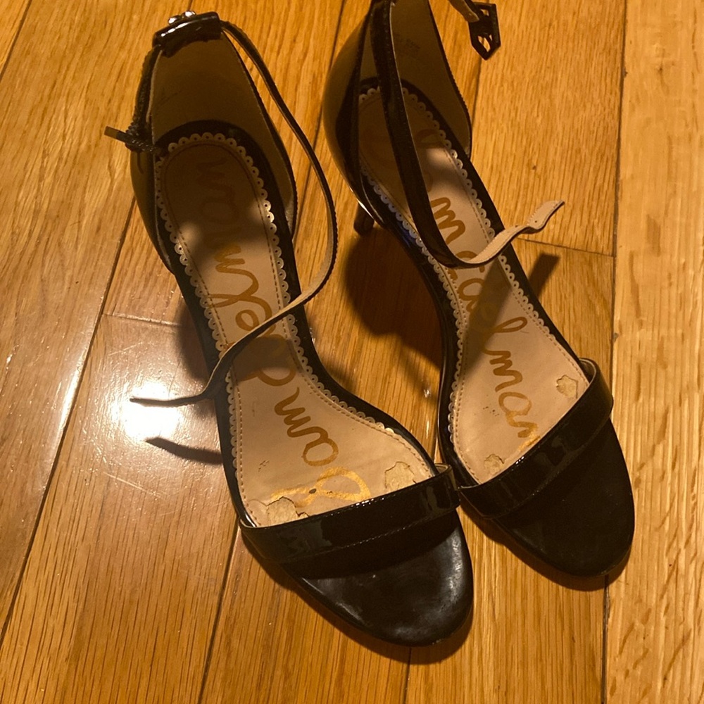 Sam Edelman Womens Patti Black Leather Open Toe 7.5